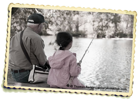 Ann and her dad fishing