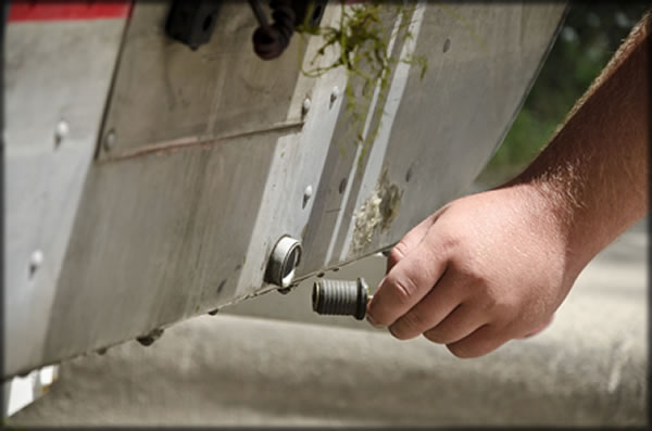 removing the drain plug